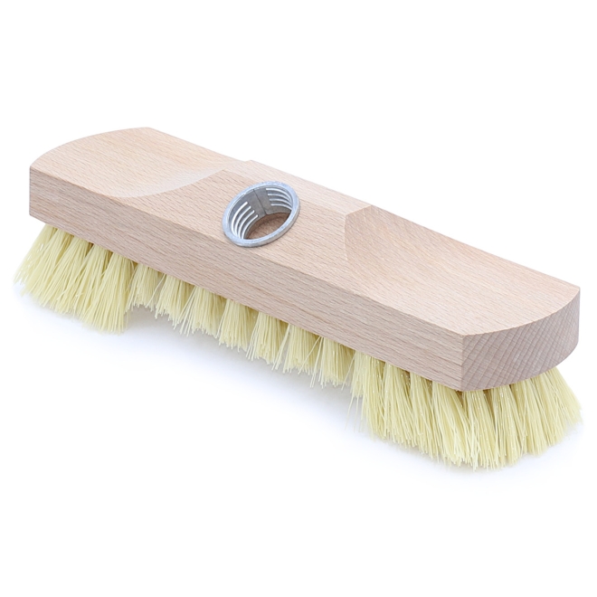 Schrubber 22cm, Fibre-Borsten mit Bart, Bodenschrubber mit Gewinde und Stielloch