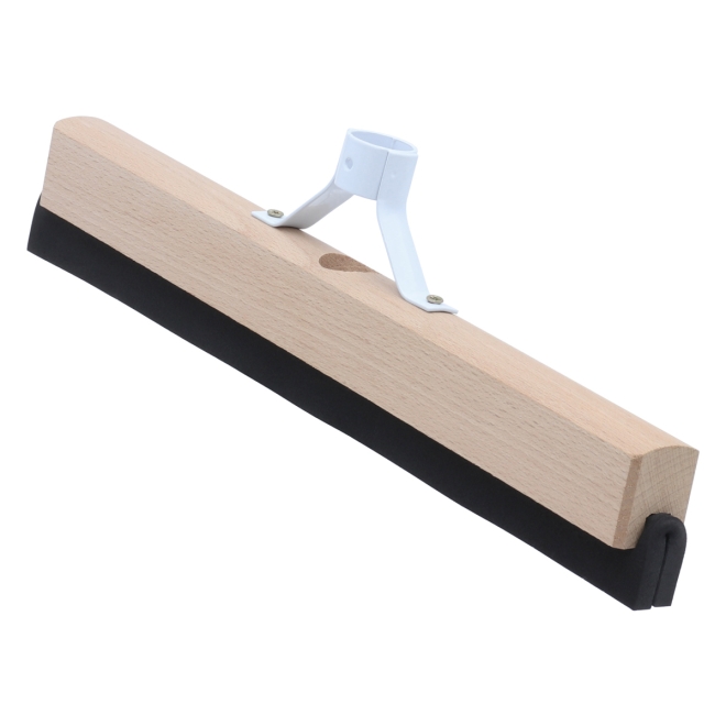 Wasserschieber Holz 40cm, Bodenabzieher, Schaumgummiwischer mit Metallstielhalter