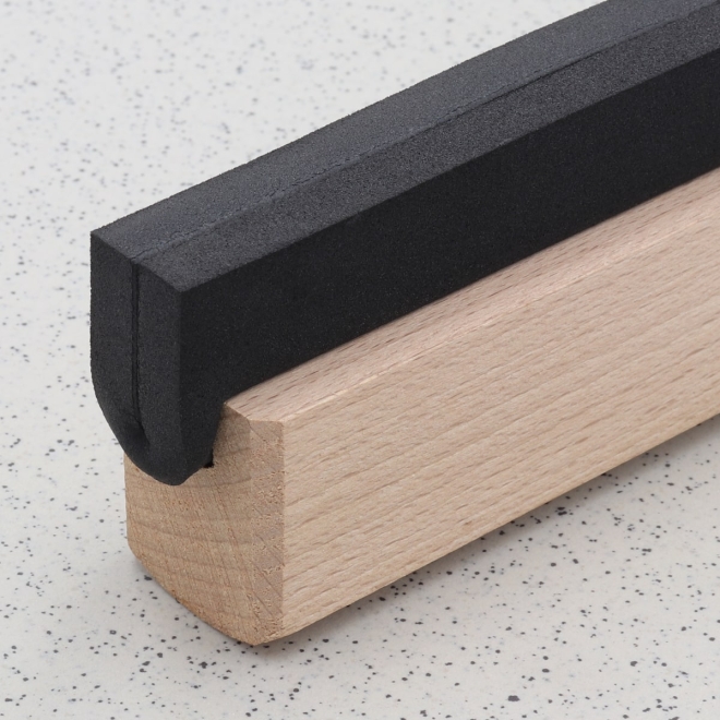 Wasserschieber Holz 40cm, Bodenabzieher, Schaumgummiwischer mit Metallstielhalter