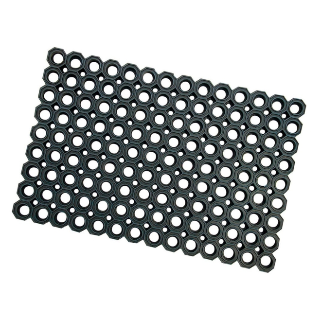 Gummi-Wabenmatte, 60x40cm, schwarz, Gummi-Fußmatte, Allwetter-Fußmatte für den Außenbereich