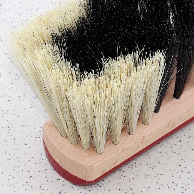 Stubenhandfeger Rosshaar 30cm, lackiertes Buchenholz, Handfeger für feinen Schmutz und Staub