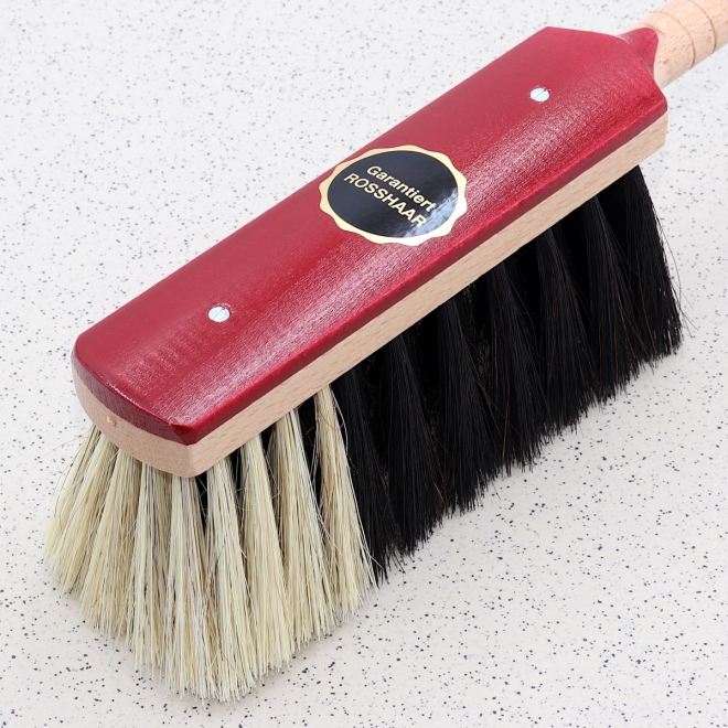 Stubenhandfeger Rosshaar 30cm, lackiertes Buchenholz, Handfeger für feinen Schmutz und Staub