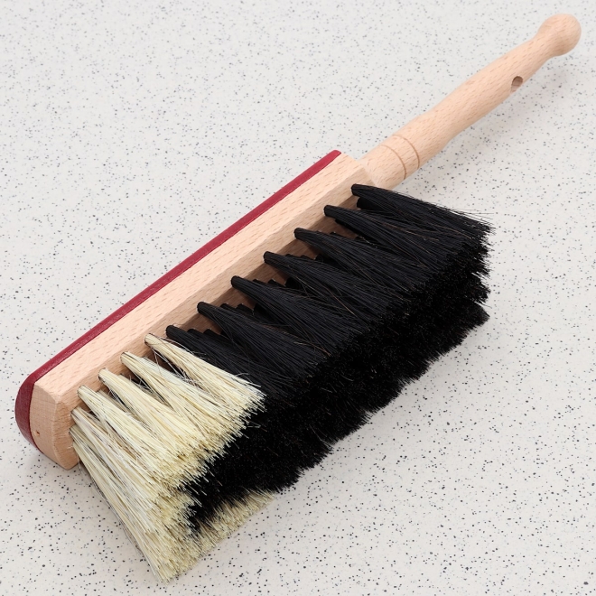 Stubenhandfeger Rosshaar 30cm, lackiertes Buchenholz, Handfeger für feinen Schmutz und Staub