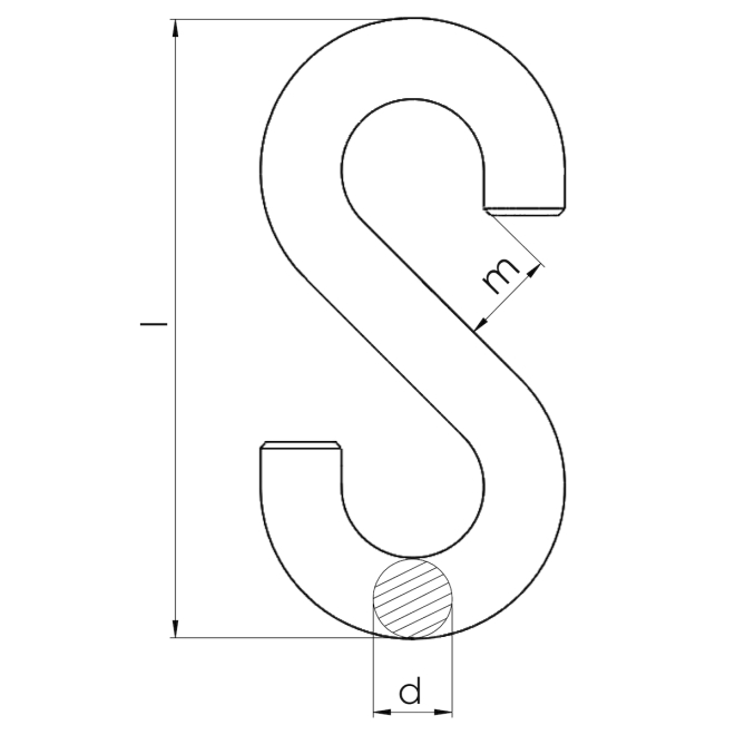 S-Haken 3x25mm verzinkt - Abstand 3,5mm - Aufhängehaken - Metallhaken