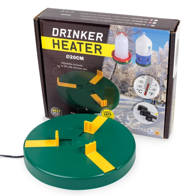 Komplettset: Tränkenwärmer Ø20cm + Geflügeltränke 3 Liter + Vitamine 20ml