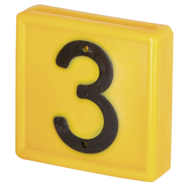 Nummernblock Standard, gelb, Block-Nummer: 3 (DREI)