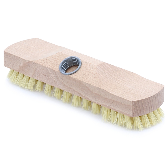 Schrubber 22cm mit Fibre Borsten, Bodenschrubber mit Gewinde und Stielloch