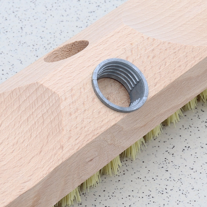 Schrubber 22cm mit Fibre Borsten, Bodenschrubber mit Gewinde und Stielloch