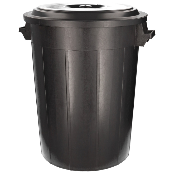 Universaltonne 100 Liter schwarz - Futtertonne, Gartentonne, Regentonne - Ø54x69cm