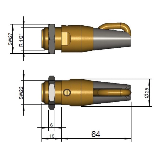 LUBING Beißnippel, 1/2 Zoll, KLEIN, Ferkelnippel für Ferkel und Schweine, 60026