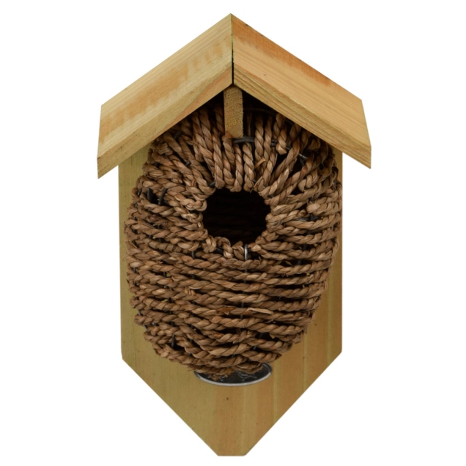 Esschert Design Nistkasten Seegras, Zaunkönig, Vogelhaus, Nestbeutel, Nesthöhle, NKBS