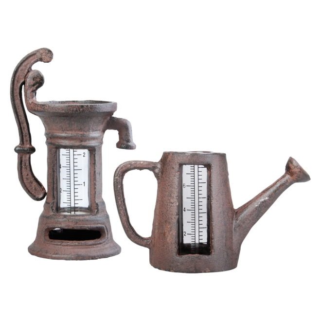 Esschert Design Regenmesser Gießkanne / Pumpe, Gusseisen, sortiert, TH67