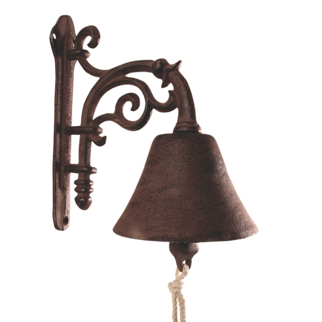 Esschert Design Türglocke Blume, Gusseisen, Wandglocke, Hausglocke, DB40