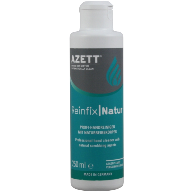 Azett Reinfix Natur 250ml, Profi Handreiniger, Handwaschpaste mit Naturreibekörpern