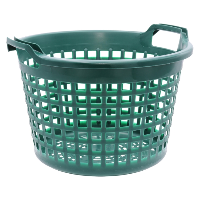 Jopa Gartenkorb 15kg, grün, rund, Ø410x280mm, Erntekorb aus Recycling-Kunststoff