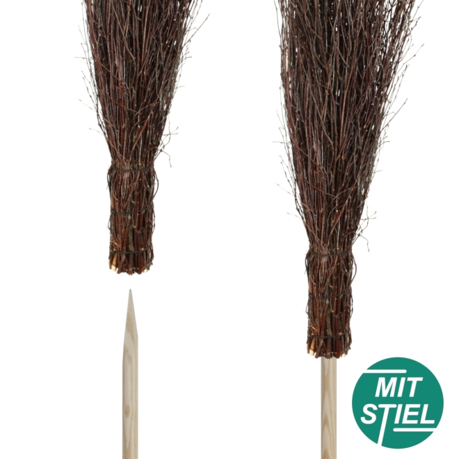 5x Birken Reisigbesen mit Stiel - Strauchbesen aus Birkenreisig - Reiserbesen - 5 Stück