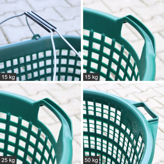 Jopa Gartenkorb Set 4-teilig (15kg, 15kg, 25kg, 50kg) - Erntekörbe aus recyceltem Kunststoff