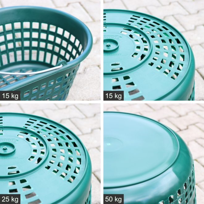 Jopa Gartenkorb Set 4-teilig (15kg, 15kg, 25kg, 50kg) - Erntekörbe aus recyceltem Kunststoff