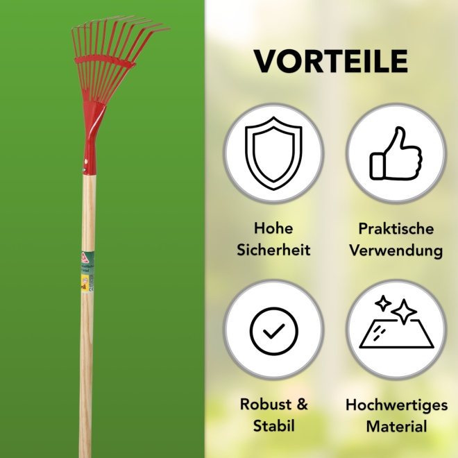 Kinder Gartengeräte Set 4-teilig - Schaufel, Rechen, Besen & Fächerbesen