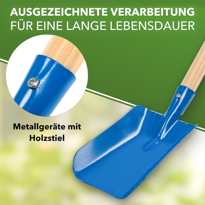Kinder Gartengeräte Set 4-teilig - Schaufel, Rechen, Besen & Fächerbesen