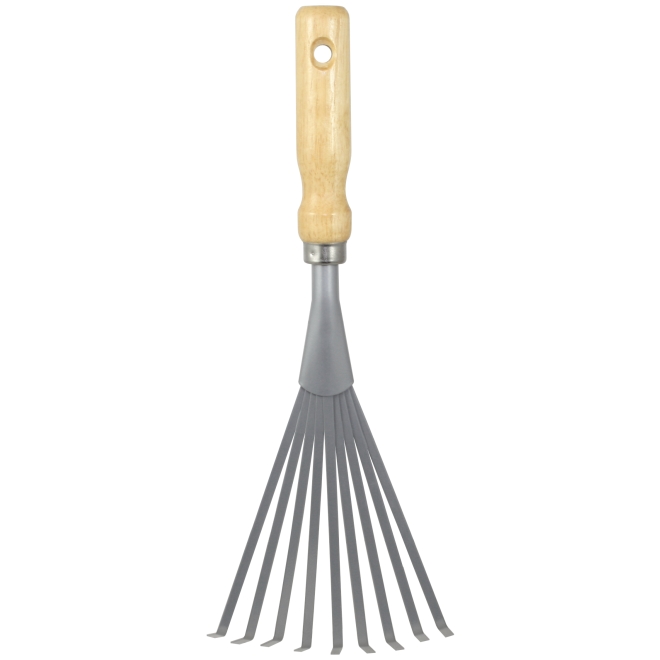 Garten Kleingeräte Set mit Holzgriff, 5-teilig: Schaufel, Fächerbesen, Rechen, Hacke, Unkrautstecher