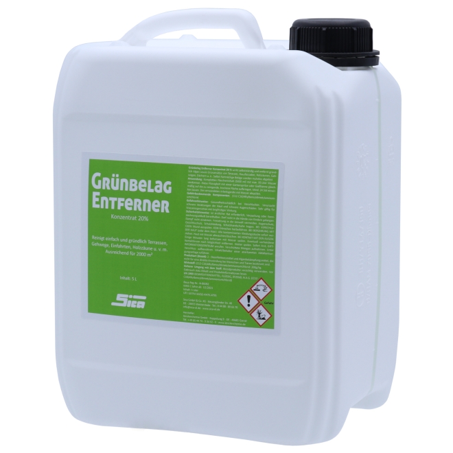 SICA Grünbelagentferner 5 Liter Kanister, Konzentrat 20%, Algenentferner, Moosentferner