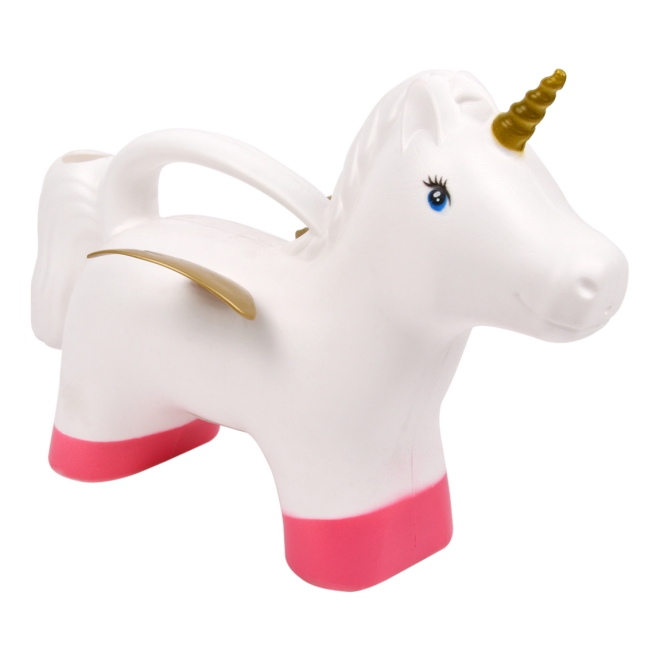 Esschert Design Gießkanne Einhorn 1,7 Liter, TG252, Kinder-Gießkanne, Kunststoff, weiß