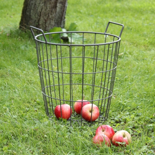 Esschert Design Drahtkorb 15 Liter, Ø300x340mm, Gartenkorb, Erntekorb, Kartoffelkorb