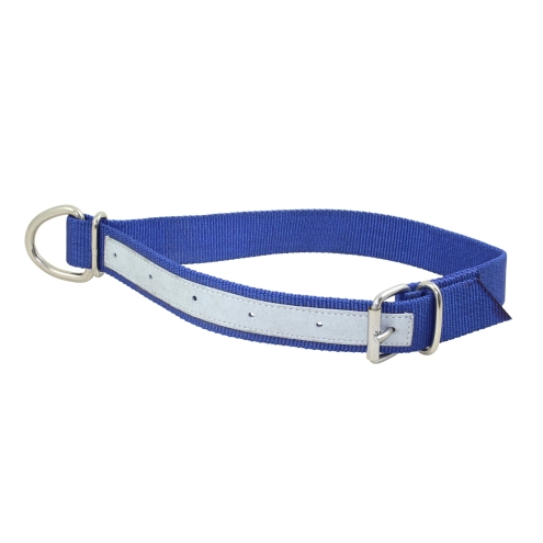 Trevira Kälberhalsband 90cm, Nylon, lederverstärkt, mit Ring und Rollschnalle, Halsriemen für Kälber