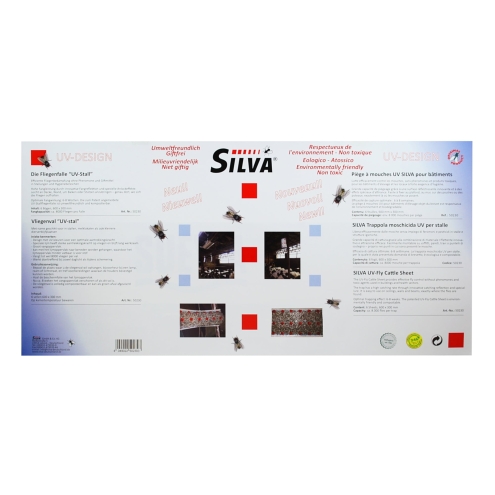 Silva 6x Fliegenfalle UV-Stall 60x30cm, Fliegenfänger zur Fliegenbekämpfung im Stall