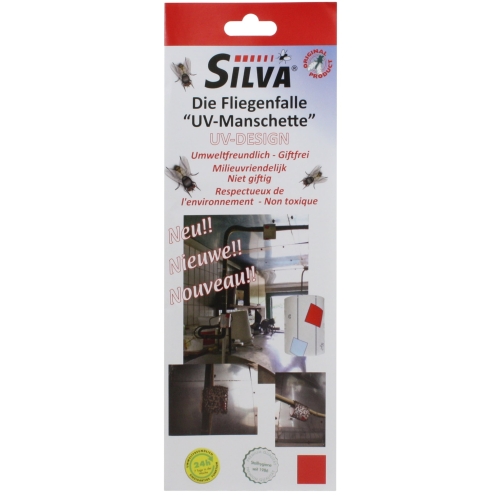 Silva 12x Fliegenfalle UV-Manschette, Fliegenfänger zur Bekämpfung von Fliegen und Insekten