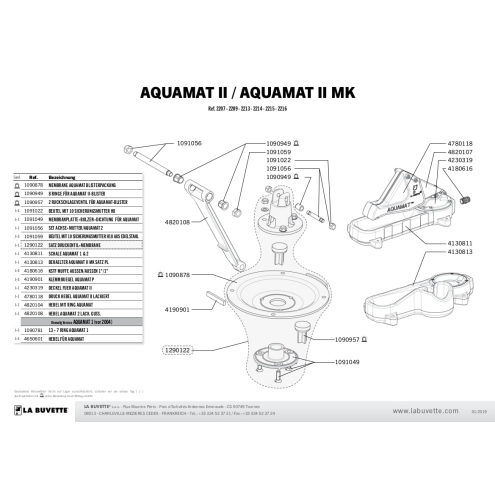 La Buvette Set Achsen+Muttern für Weidepumpe AQUAMAT II, Ersatzteil-Nr. 1091056