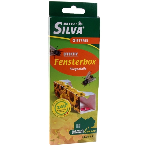 Silva 2x Fliegenfalle Fensterbox, giffreie und effektive Fliegenfalle zur Anbringung am Fenster