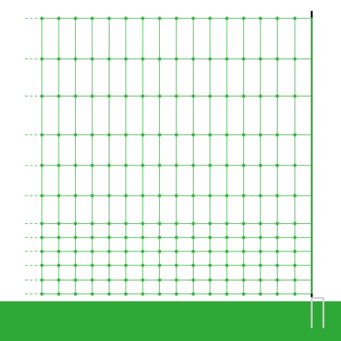 50m Geflügelnetz, Euro, 112cm, 2 Spitzen, grün, Hühnerzaun, Geflügelzaun, Hühnernetz, ohne Strom