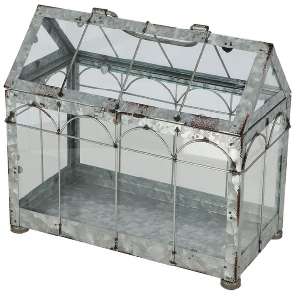 Esschert Design Mini Gewächshaus - Metall und Glas - Dekohaus zum Bepflanzen