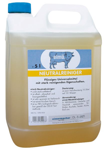 eimü® Neutralreiniger, 5 Liter, Kanister, flüssiges Universalmittel für Stallbetrieb und Haushalt
