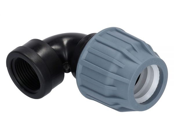 PP Winkelkupplung 20mm - 1/2 Zoll Innengewinde - Arbeitsdruck PN16