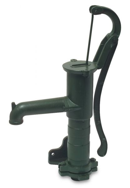 Handschwengelpumpe mit Seitenflansch, 1 1/4 Zoll, 660mm, Gusseisen, grün