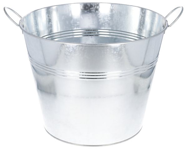 Zinkkübel 40 Liter - verzinkter Kübel Ø45x35cm - Dekokübel, Pflanzkübel, Blumenkübel