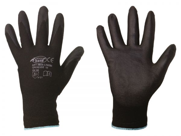 Stronghand® Feinstrick-Handschuhe LINGBI Größe 8 (M), PU-Beschichtung, Gartenhandschuh