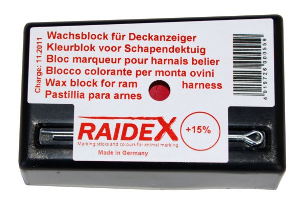 Raidex® Wachsblock ROT für Bocksprunggeschirr, Kreide für Deckanzeiger