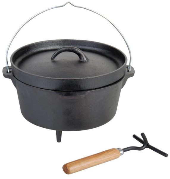 Esschert Design Dutch-Oven FF117, Holländischer Outdoor-Kochtopf aus Gusseisen