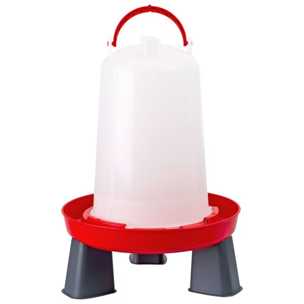 Geflügeltränke 3 Liter rot, mit Standfüßen, Hühnertränke, Stülptränke mit Bajonettverschluss