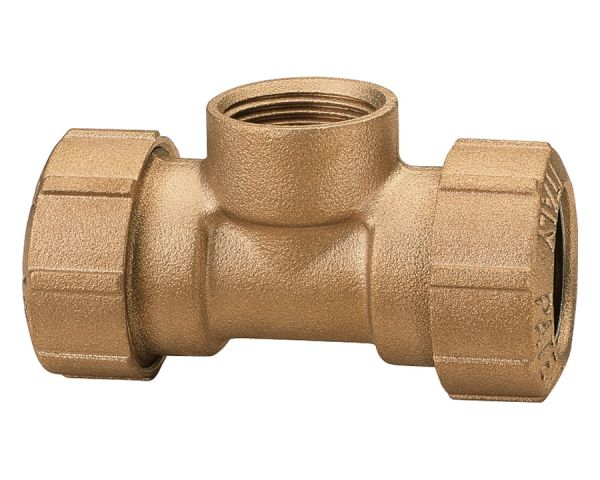 Messing T-Stück 3/4 Zoll IG - 25x2,3mm - 2x Rohranschluss - 1x Innengewinde