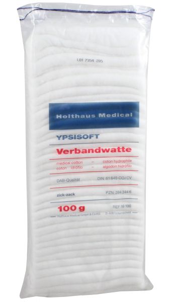 YPSISOFT Verbandwatte 500g, 50% Baumwolle und 50% Zellstoff