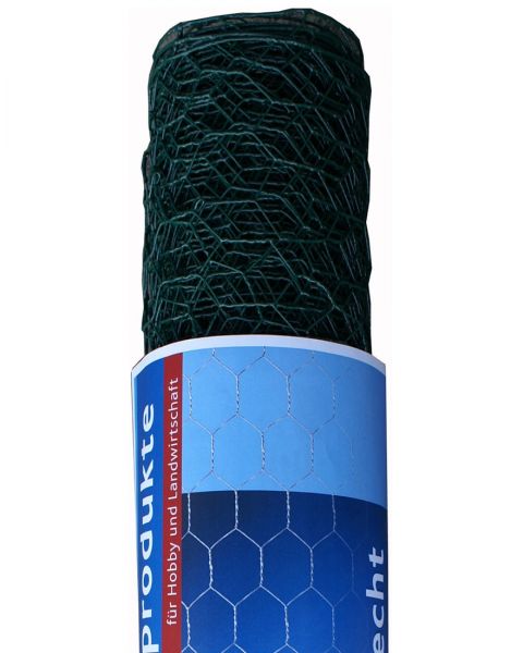 hadra 10m Sechseckgeflecht 25 x 500 mm - Hasendraht - Kaninchendraht grün
