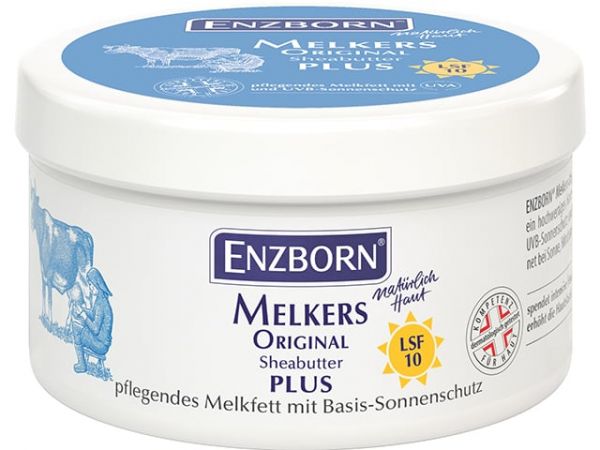 Enzborn® Melkers Original Sheabutter PLUS 250ml Dose, Melkfett mit Sheabutter und UV-Schutz LSF10
