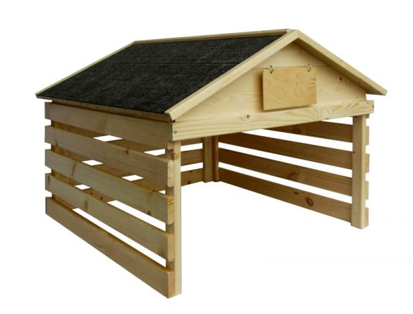 Garage für Mähroboter, Holz, 84x78x60cm, Rasenmähergarage, Carport für Rasenmäher