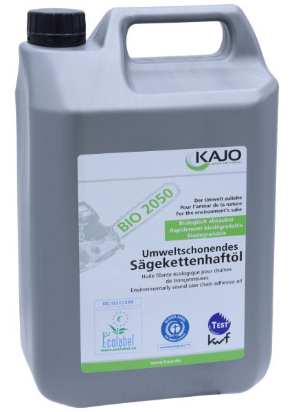 KAJO Sägekettenhaftöl BIO 2050, 5 Liter, Umweltschonendes Haftöl für Motor- und Elektrosägen