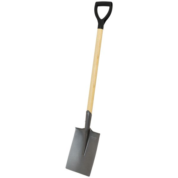 SICA Gärtnerspaten Basic, Stahlspaten mit Tritt und lackiertem Eschenstiel